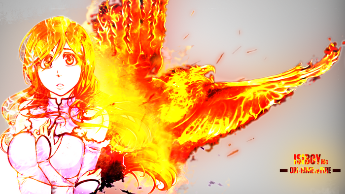 Fiery Orihime Inoue with Phoenix