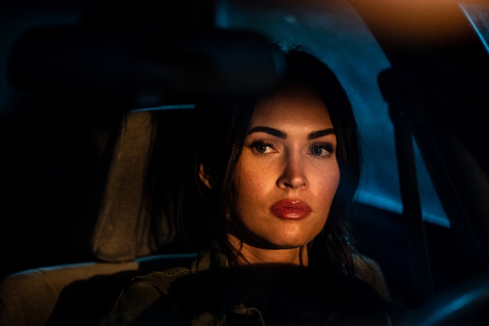 Megan Fox in a car at night