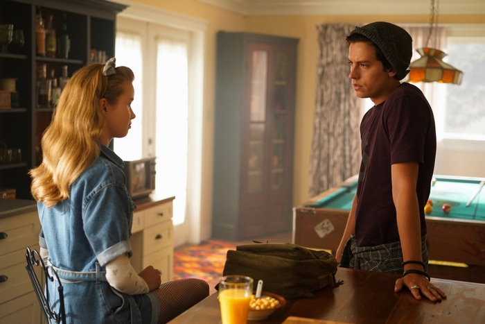 Jughead Jones and Betty Cooper in Riverdale scene