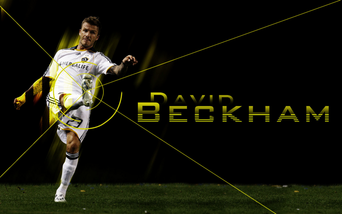 David Beckham LA Galaxy Kicking Soccer Ball Graphic