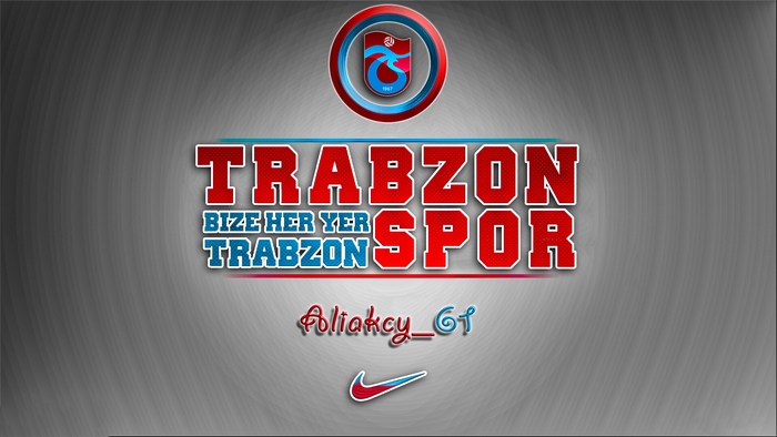 Trabzonspor emblem with Bize Her Yer Trabzon slogan