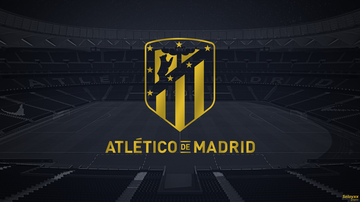 Golden Atlético Madrid Emblem in Empty Stadium