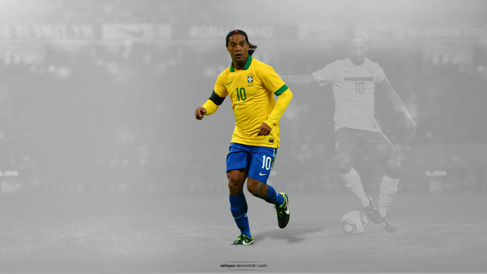 Ronaldinho in Brazil National Football Team jersey