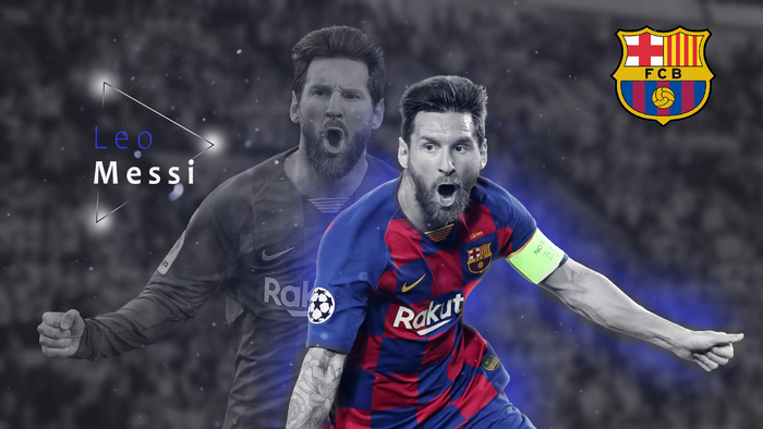 Lionel Messi FC Barcelona Celebration with Logo