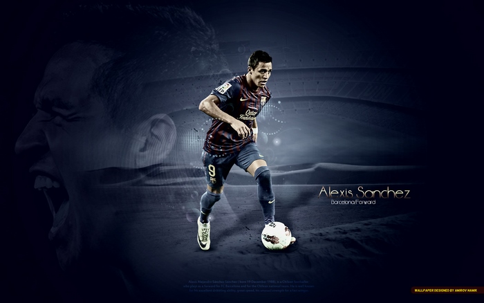 Alexis Sanchez Barcelona Forward Football Art