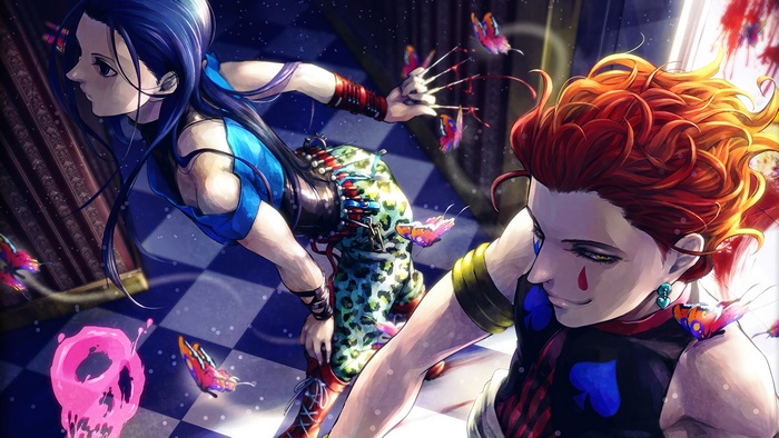 Illumi Zoldyck and Hisoka with Butterflies from Hunter x Hunter