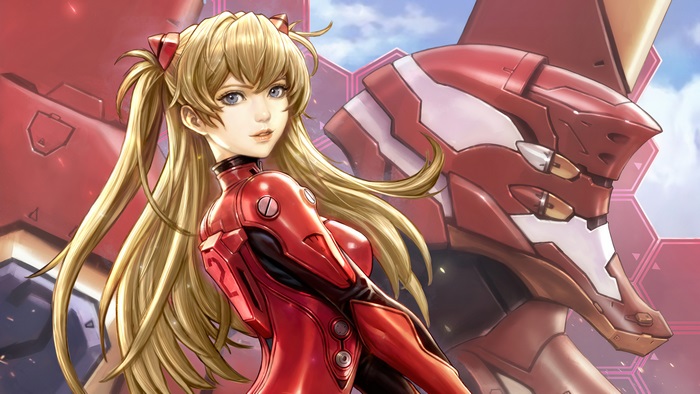 Asuka Langley Sohryu and Evangelion Unit-02 4K