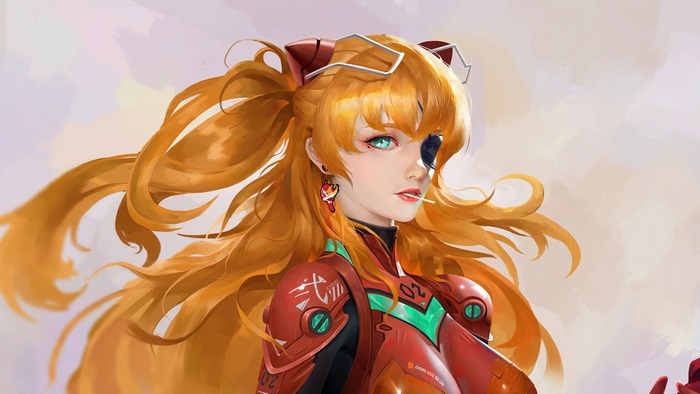 Asuka Langley Sohryu with Eye Patch and Lollipop