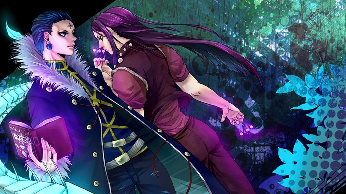 Chrollo Lucilfer and Illumi Zoldyck intense gaze
