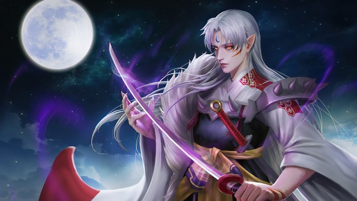 Sesshōmaru from InuYasha with a purple blade