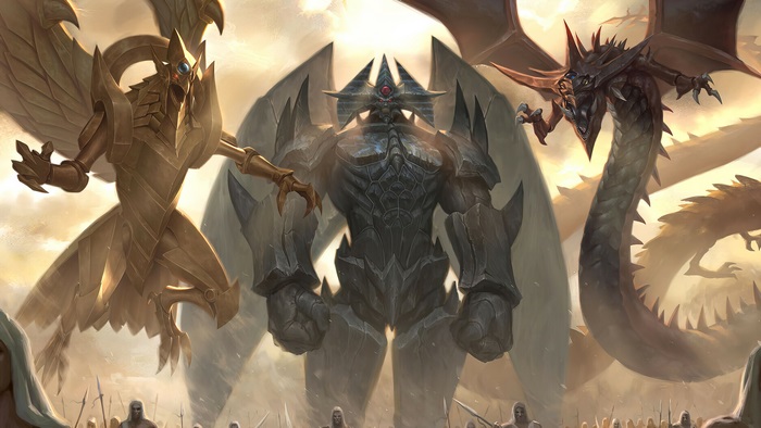 Egyptian God Trio Featuring Slifer Sky Dragon 4K