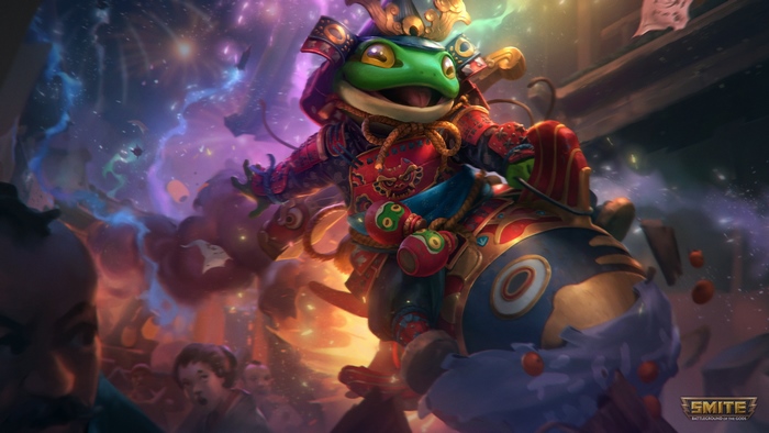 Danzaburou the Samurai Frog on a Cosmic Festival Ride