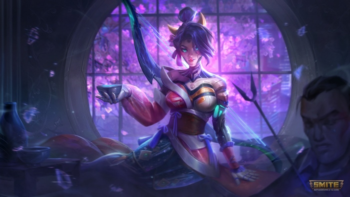 Smite Neith: Cyberpunk Sakura Android