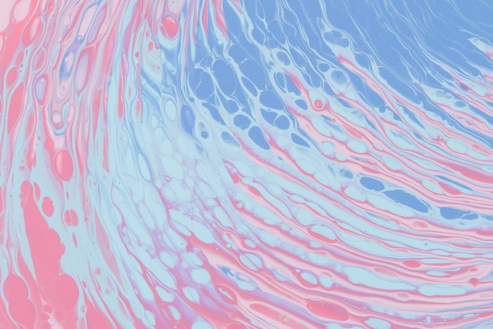 Abstract Blue and Pink Swirling Paint