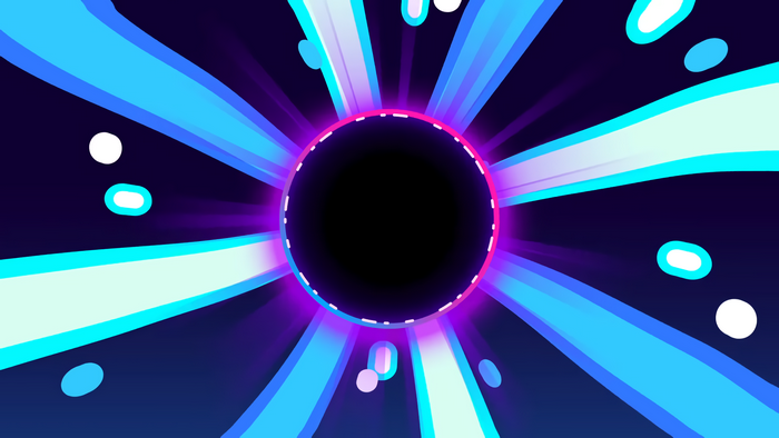 Kurzgesagt Minimalist Neon Portal