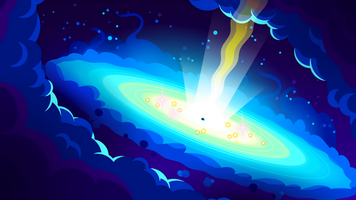 Kurzgesagt Minimalist Cosmic Scene