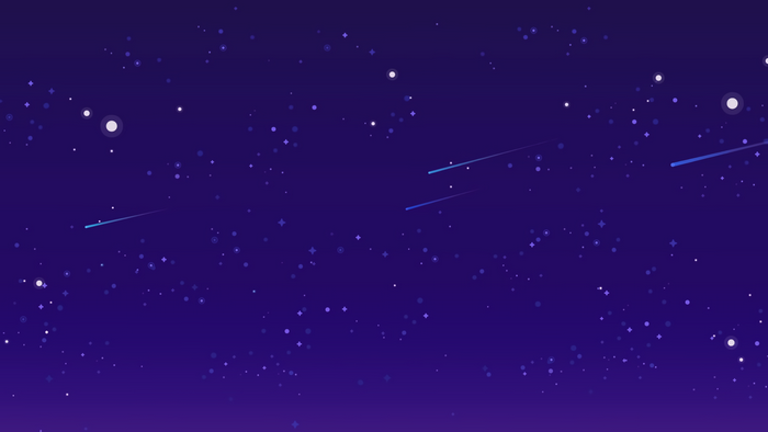 Minimalist Kurzgesagt Night Sky with Shooting Stars