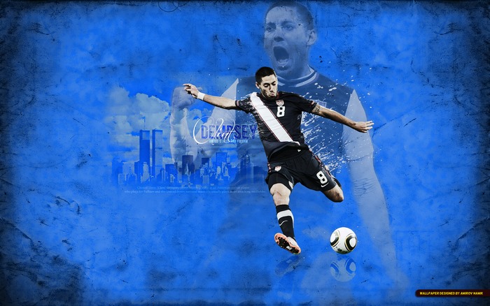 Clint Dempsey American Soccer Player Kicking Ball