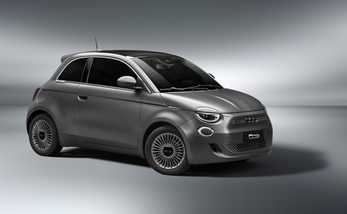 Grey Fiat 500 Electric Car