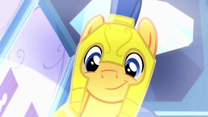 Flash Sentry in armor smiling