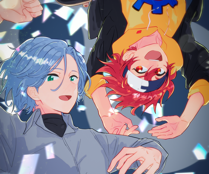 Langa Hasegawa and Reki Kyan smiling brightly
