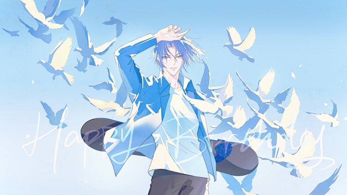 Langa Hasegawa Blue Sky and White Birds
