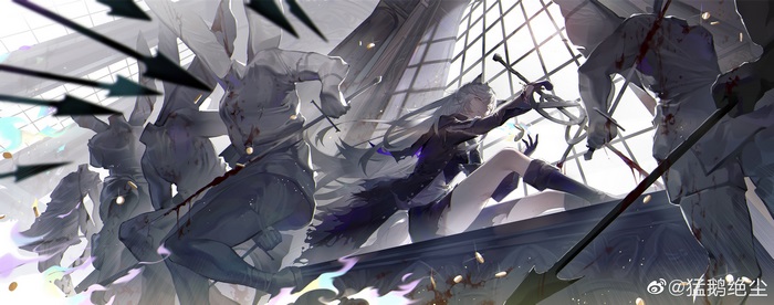 Lappland (Arknights) in intense sword combat