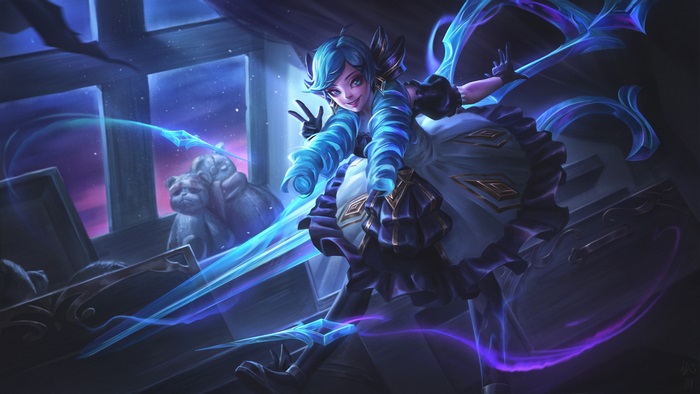 Gwen League of Legends wielding magical scissors