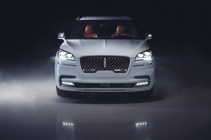 Lincoln Aviator Shinola Concept SUV with Bright Headlights