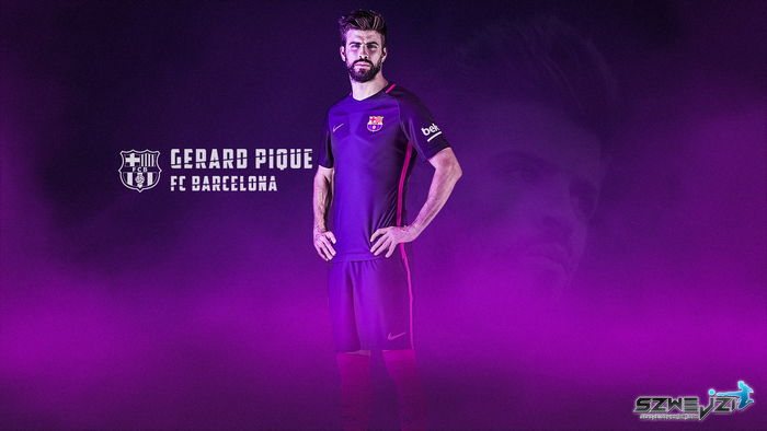Gerard Piqué FC Barcelona Purple Background
