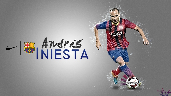 Andrés Iniesta playing football for FC Barcelona