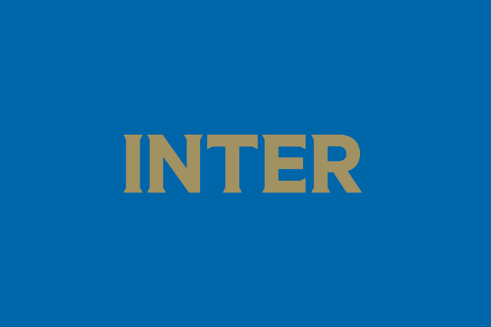 Inter Milan text logo on blue