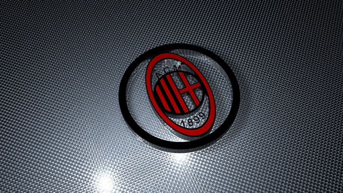 3D A.C. Milan Emblem on Carbon Fiber
