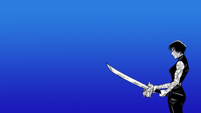 Maki Zenin manga art with sword