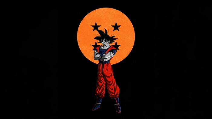 Goku minimalist art with Four-Star Dragon Ball