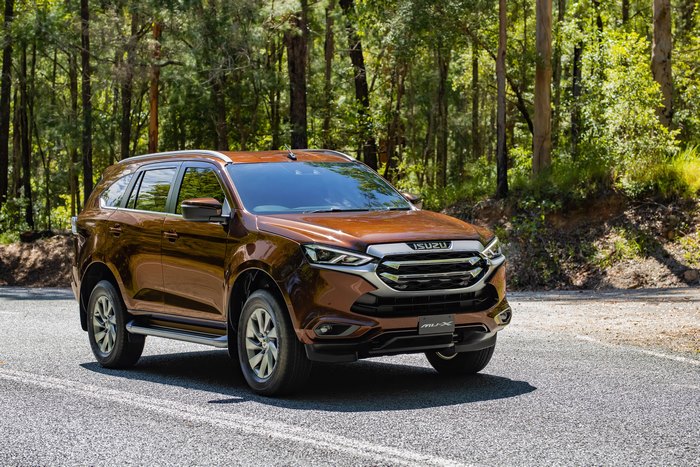 Isuzu MU-X 4x4 LS-U SUV on a forest road