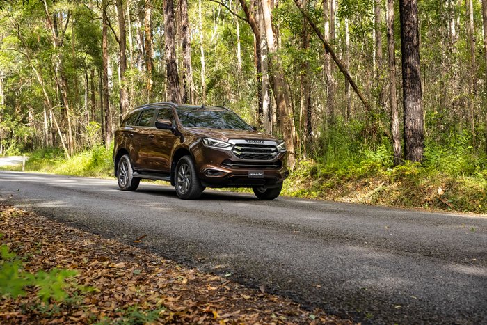 Isuzu MU-X 4x4 LS-U SUV on a forest road