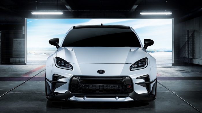 Front view of White Toyota GR 86 GR Parts Concept