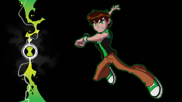 Ben Tennyson in action with Omnitrix symbol