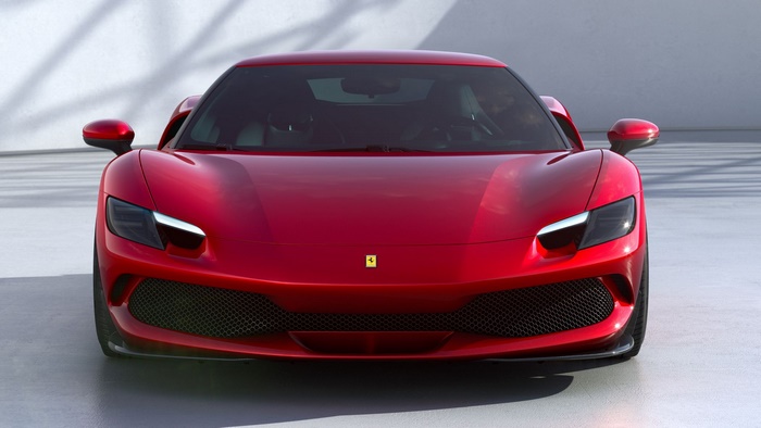 Red Ferrari 296 GTB Supercar Front View