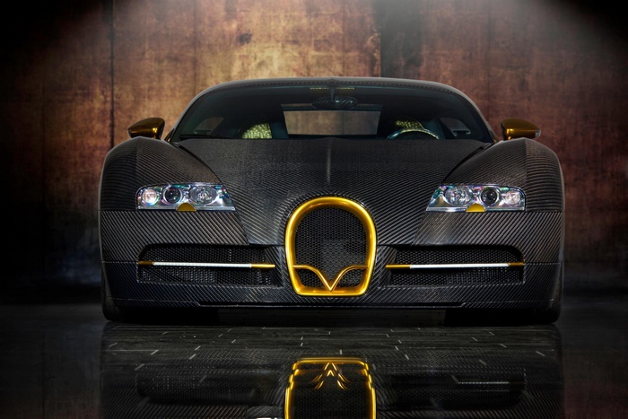 Bugatti Veyron Linea Vincero d'Oro Supercar Front View