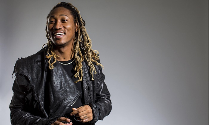 American rapper Future smiling in a black jacket