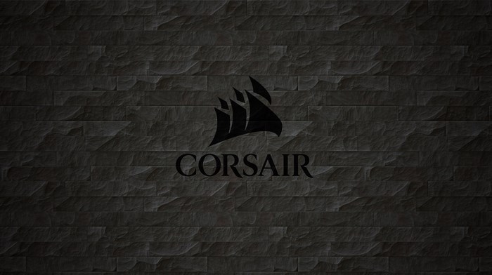 Corsair logo on dark stone texture 4K