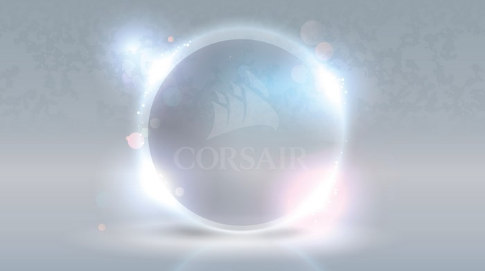 Corsair logo in glowing circle 4K