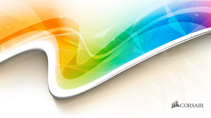 Corsair Abstract Wavy Rainbow Design