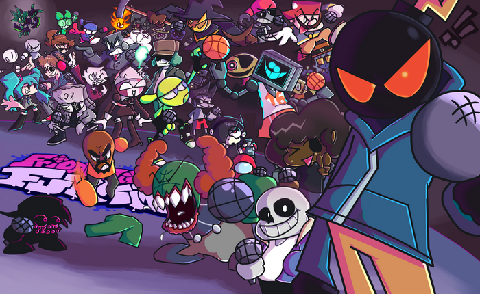 Friday Night Funkin Colorful Character Ensemble 4K