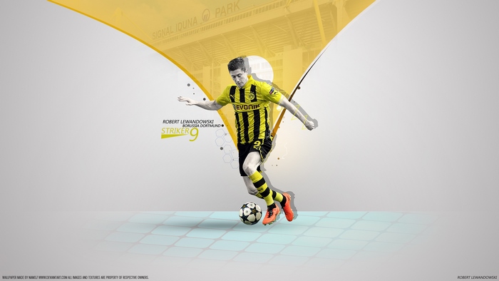 Robert Lewandowski Borussia Dortmund Football Art