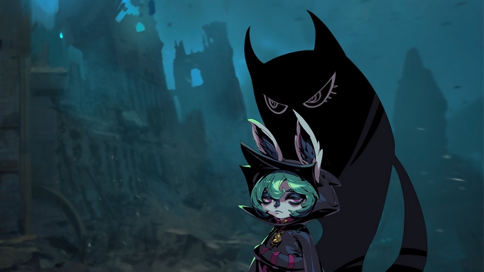 Vex (League of Legends) and Yuumi in submerged ruins