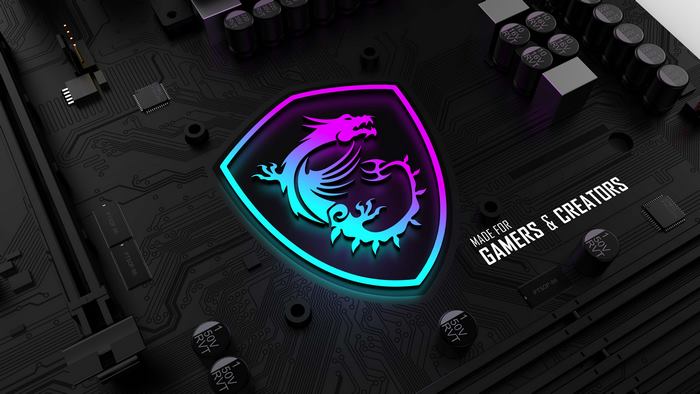 MSI Gaming Motherboard with Glowing Dragon Logo