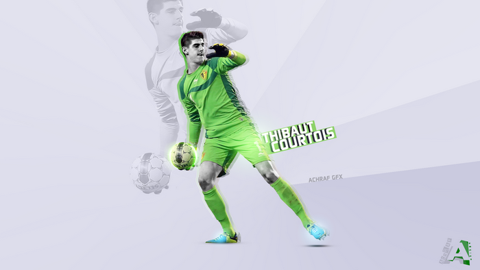 Thibaut Courtois Belgium Goalkeeper with Football